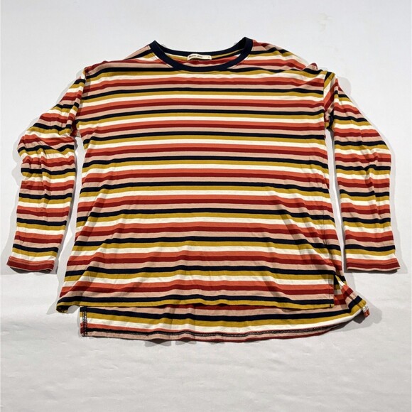 Marine Layer Merritt Crew Multi Stripe Long Sleeve Crew Cotton Modal Shirt Sz S - Picture 1 of 8